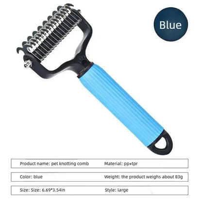 Professional Pet Grooming Tool: Universal Detangling Comb for Dogs with Stainless Steel Double-Sided Design for Effective Shedding Removal and Matted Hair Management, Essential for Daily Coat Maintenance.