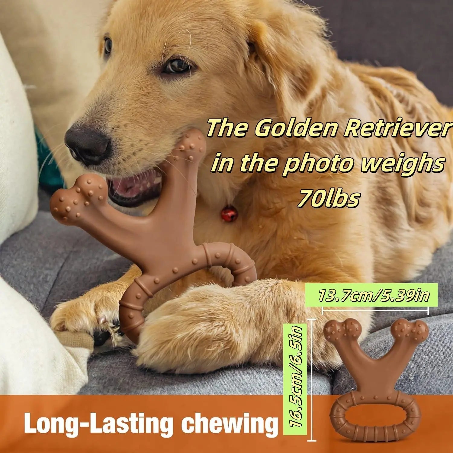 Durable Interactive Dog Chew Toy - Indestructible Beef Flavor Teeth Cleaning Toy for All Dog Sizes