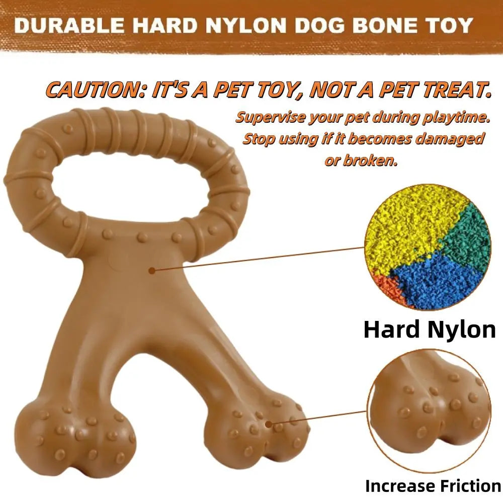 Durable Interactive Dog Chew Toy - Indestructible Beef Flavor Teeth Cleaning Toy for All Dog Sizes