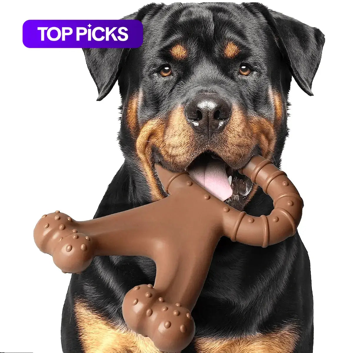 Durable Interactive Dog Chew Toy - Indestructible Beef Flavor Teeth Cleaning Toy for All Dog Sizes