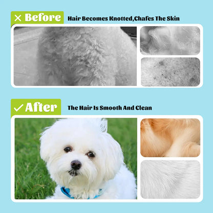 2-in-1 Pet Bath Brush with Integrated Shampoo Dispenser - Versatile Grooming Tool for Dogs and Cats with Long or Short Hair