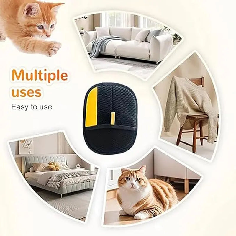 Electrostatic Pet Hair Removal Gloves - Reusable Solution for Cats and Dogs, Ideal for Upholstery, Carpets, and Vehicle Interiors