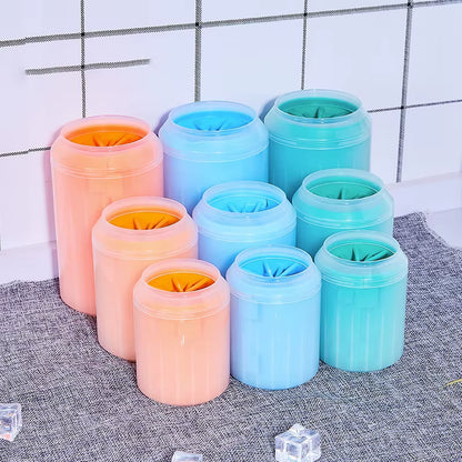 Portable Dog Paw Cleaner Cup with Soft Silicone Brushes for Efficient and Convenient Cleaning
