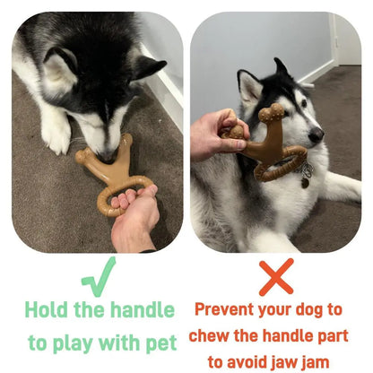 Durable Interactive Dog Chew Toy - Indestructible Beef Flavor Teeth Cleaning Toy for All Dog Sizes