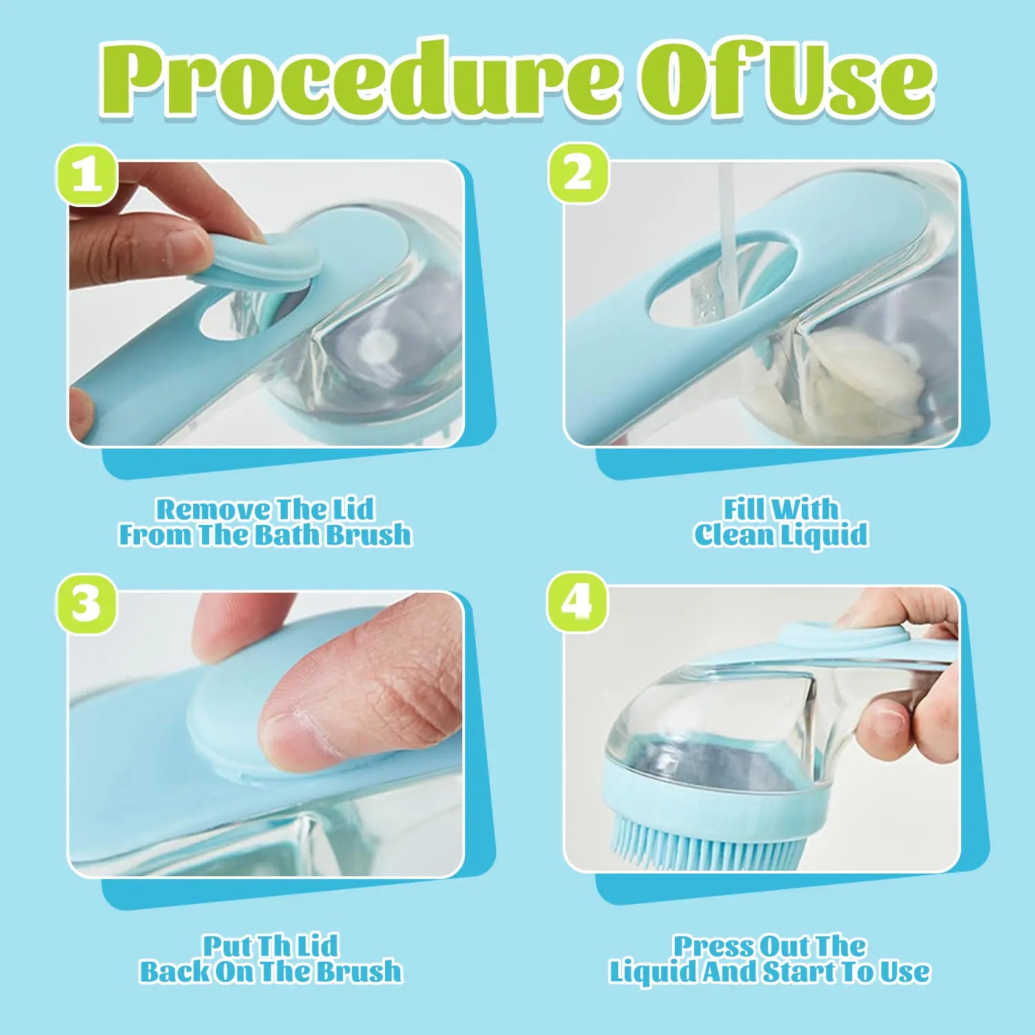 2-in-1 Pet Bath Brush with Integrated Shampoo Dispenser - Versatile Grooming Tool for Dogs and Cats with Long or Short Hair