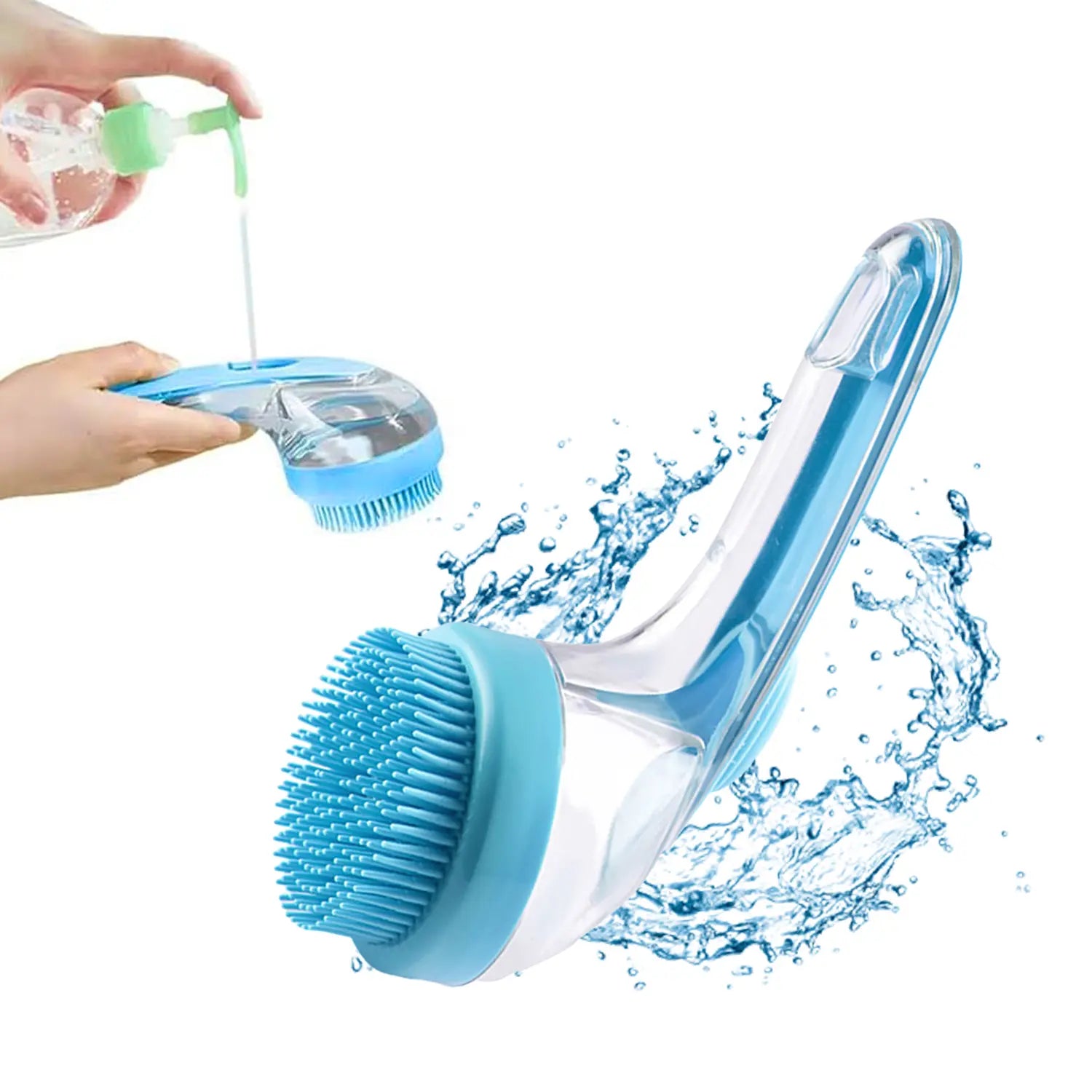 2-in-1 Pet Bath Brush with Integrated Shampoo Dispenser - Versatile Grooming Tool for Dogs and Cats with Long or Short Hair